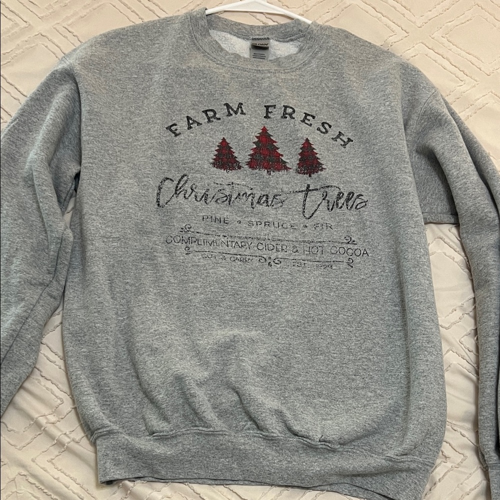 Gray Christmas Tree Sweater